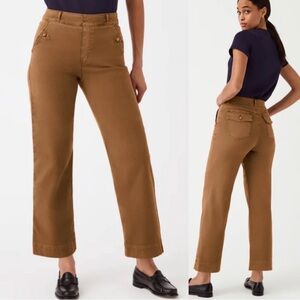 Spanx Twill Cropped Wide Leg Acorn Womans Size XS